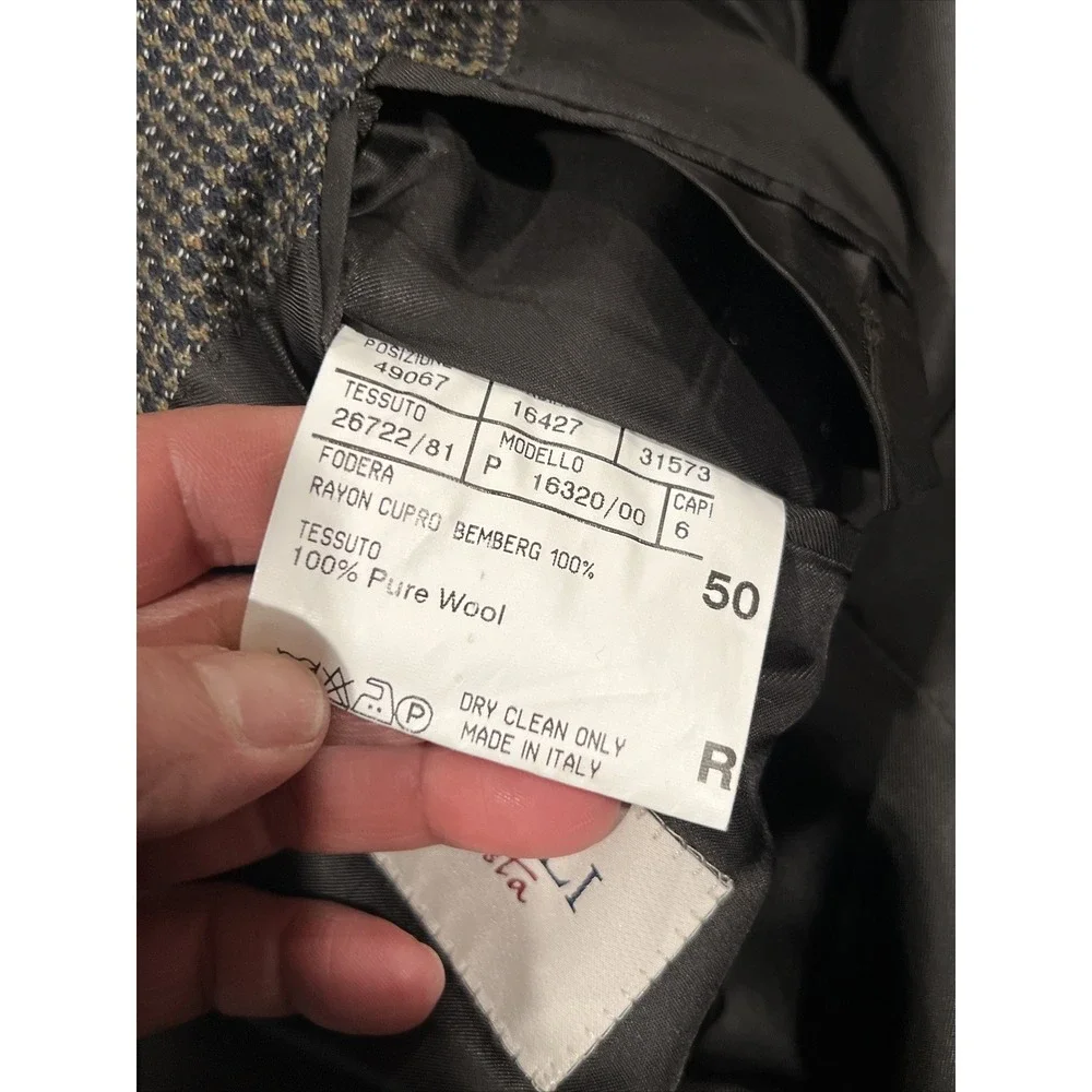 Canali Proposta Mens Brown Italy Wool Blazer Sport Coat Size 50R EUC